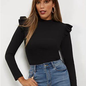 Long-Sleeve Ruffle-Front Top--New York and Company
